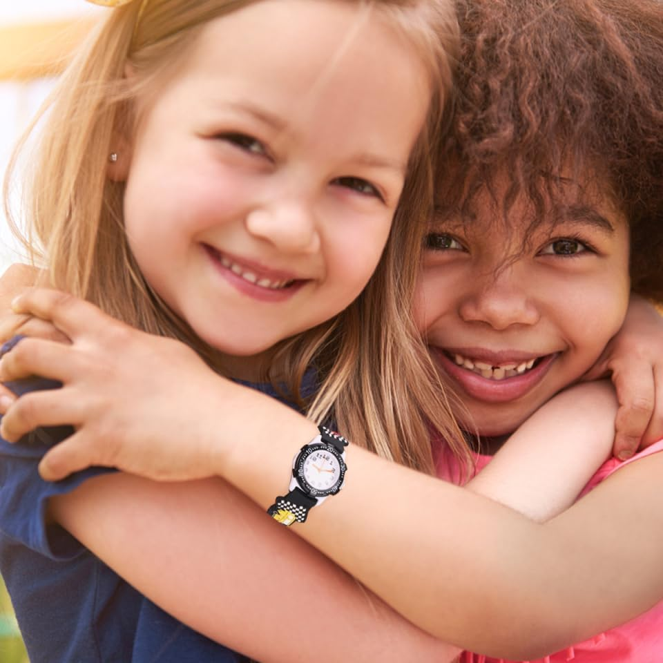 Gatuida Children'S Watch Kids Cartoon Car 3D Watch Girl Child PVC Water Proof Blue Pattern Kid Watch - Orange image number 6