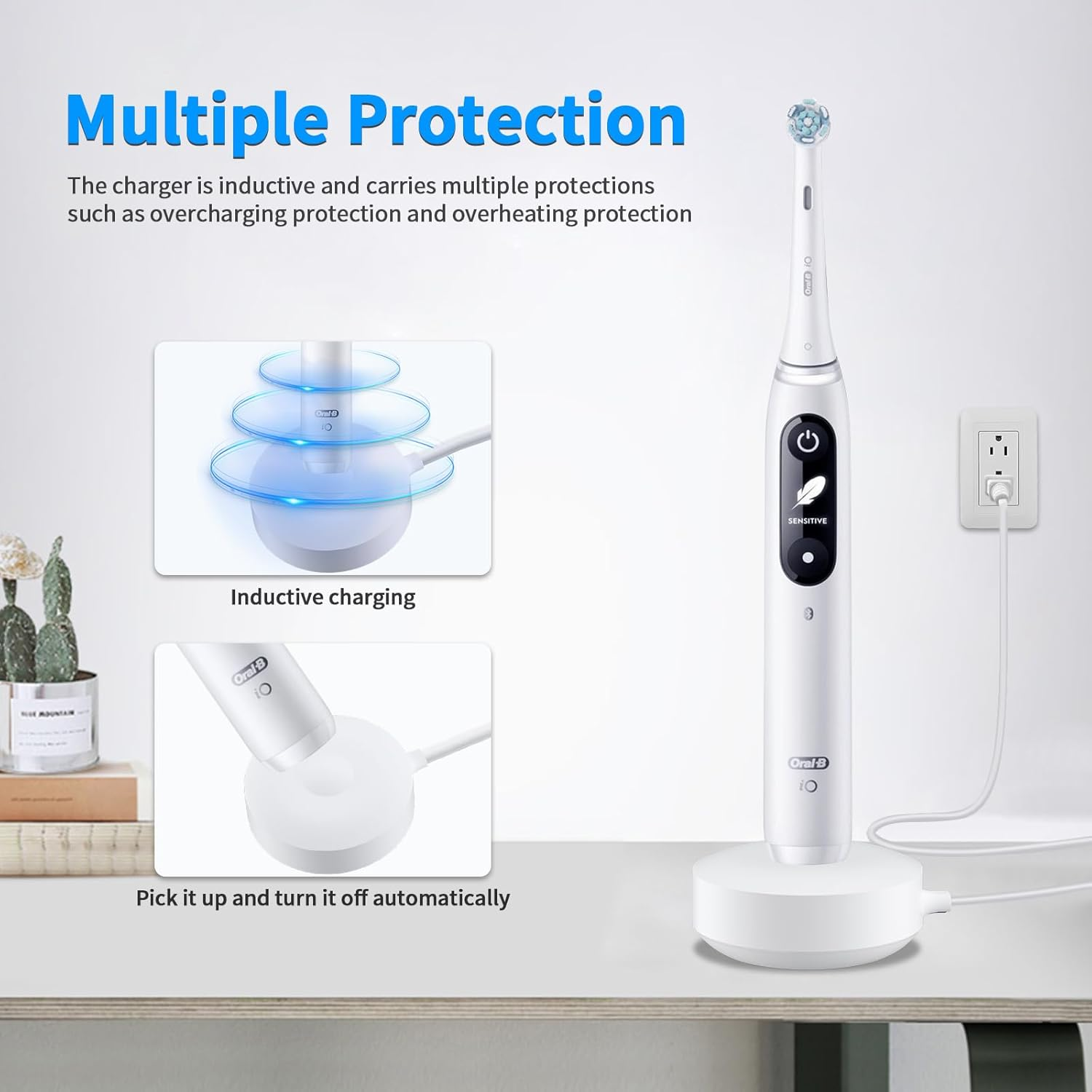 Charger for Oral B Io Series 7/8/9 Electric Toothbrush, Magnetic Charging Base Compatible with Oral B Io7 Io8 Io9 Electric Toothbrush, 3768 Type image number 4