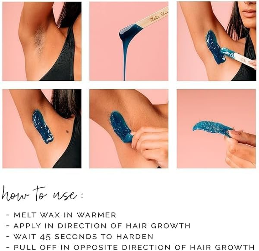 Koluawax Hard Wax Beads for Hair Removal &ndash; Coarse Hair Formula &ndash; Face, Brazilian, Underarms, Back Chest, Bikini Waxing &ndash; Sea Salt & Surf, 1Lb Refill for Wax Warmers & 10 Large Applicator Sticks image number 4