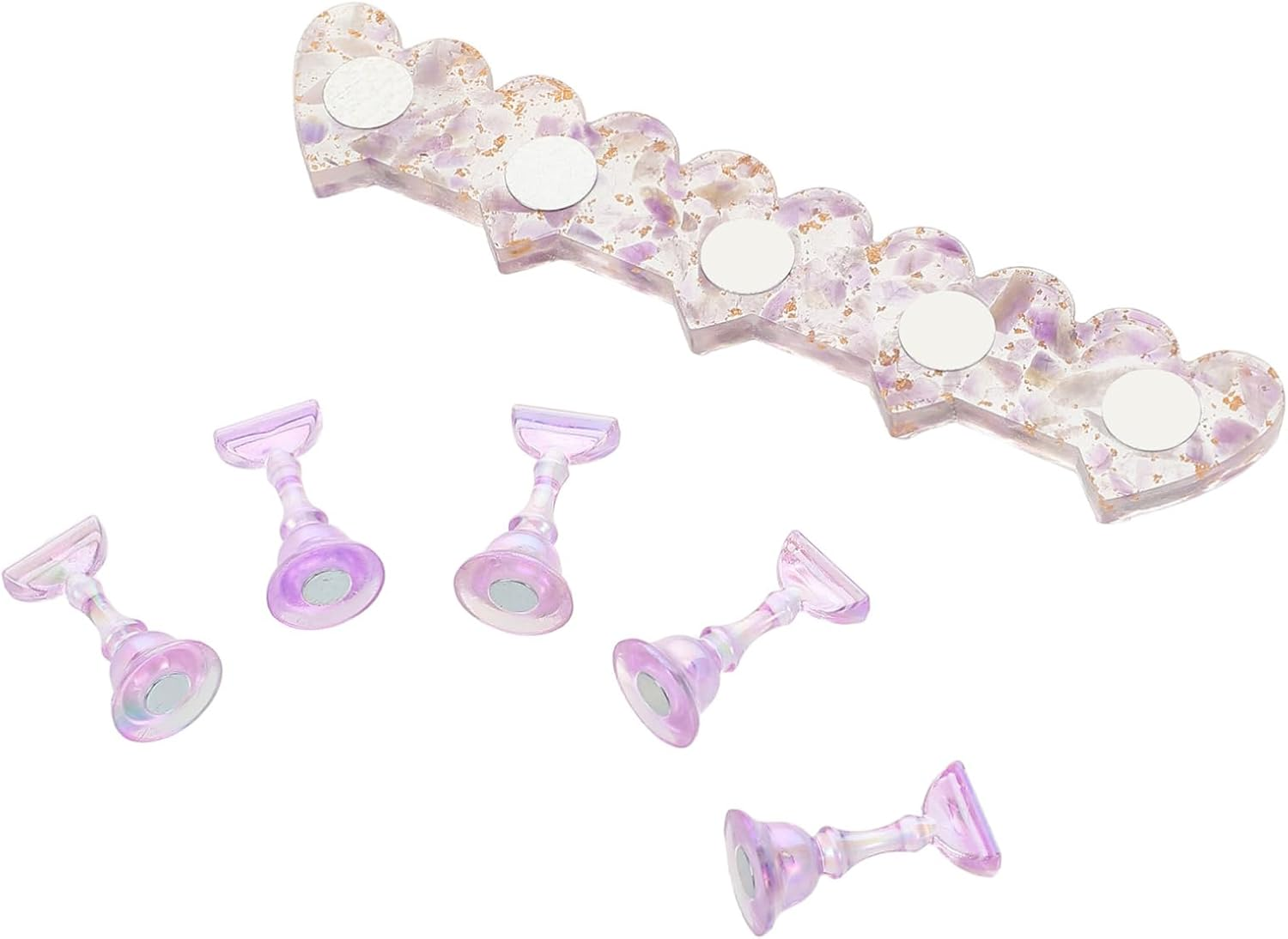 CALLARON Iridescent Nail Practice Tips Holder for Beginners Lightweight Portable Fake Nail Display Stand for DIY Art Enhance Skills with Realistic Feel Suitable for Home and Teaching Use image number 6