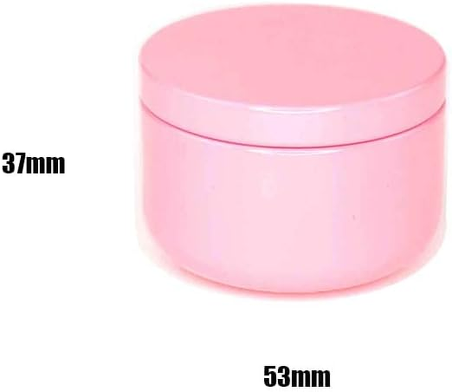 Mnixy 20 Pack 50Ml Pink Aluminum Candle Jars with Sliding Lids, Round, Solid, Snap Closure, High Temp Resistant, Reusable, DIY Candle Making, Crafts, Gift, Tea Candy Storage - Black image number 6
