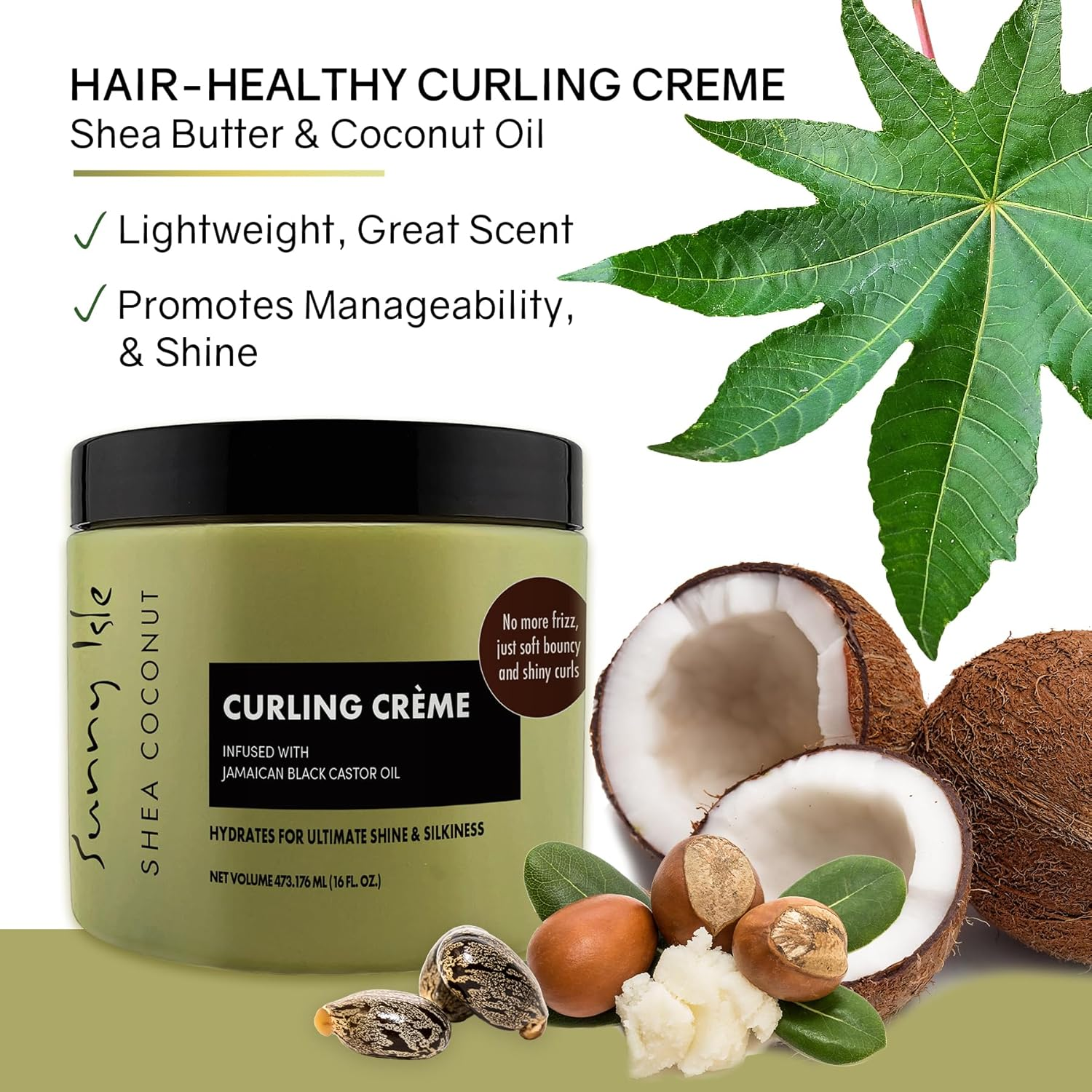 Sunny Isle Jamaican Black Castor Oil Shea Coconut Curling Cream 16OZ image number 2