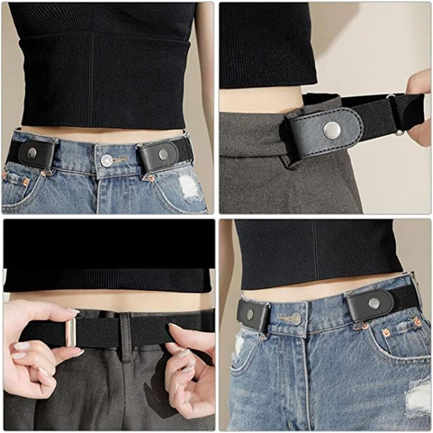 ETUCYNG No Buckle Belts for Men, Elastic Buckleless Belt Invisible, Fashion Accessory, No Scratch Belt for Men Women, Fit 16-41 Inches