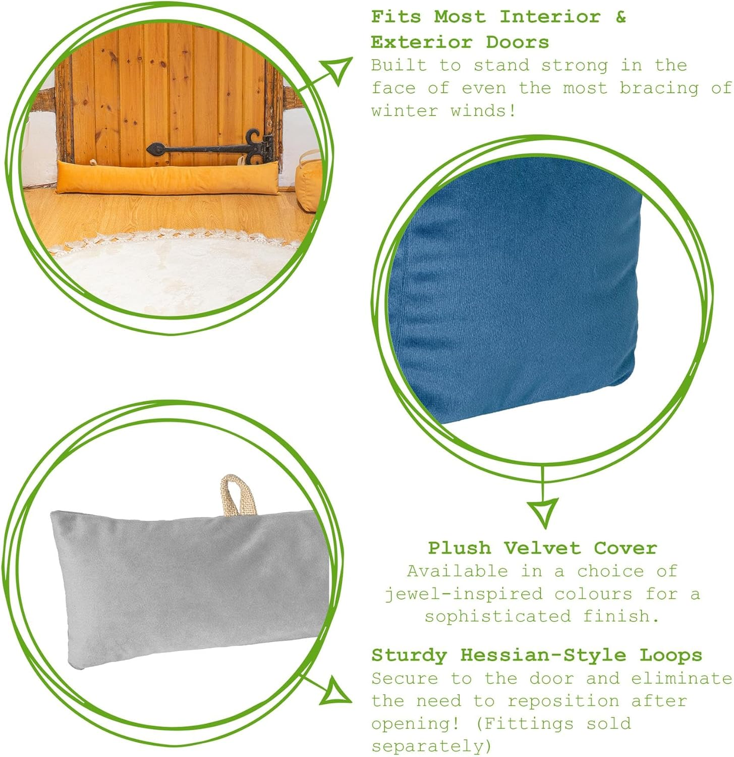 Nicola Spring Door Draught Excluder - 80 X 12Cm - Pink - 1Pc - Velvet Indoor Decorative Wind Stopper Home Interior Air Strip Wind Seal Window Draft Snake Sound Blocker for Home, Office Doors image number 2