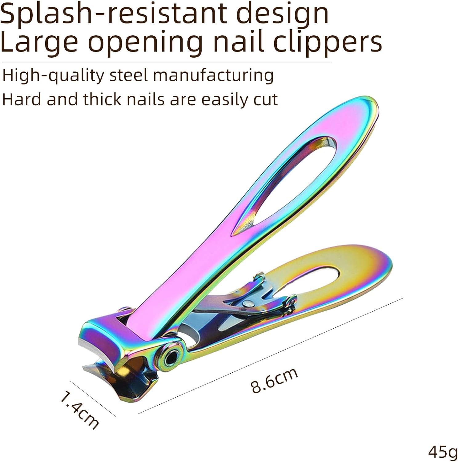 Hzqzaoan Toenail Clippers for Thick Nails - Premium Extra Large Toe Nail Clippers for Seniors/Women/Men, 17Mm Wide Jaw Stainless Steel Nail Clipper with Long Handle (Multi-Colored) image number 3