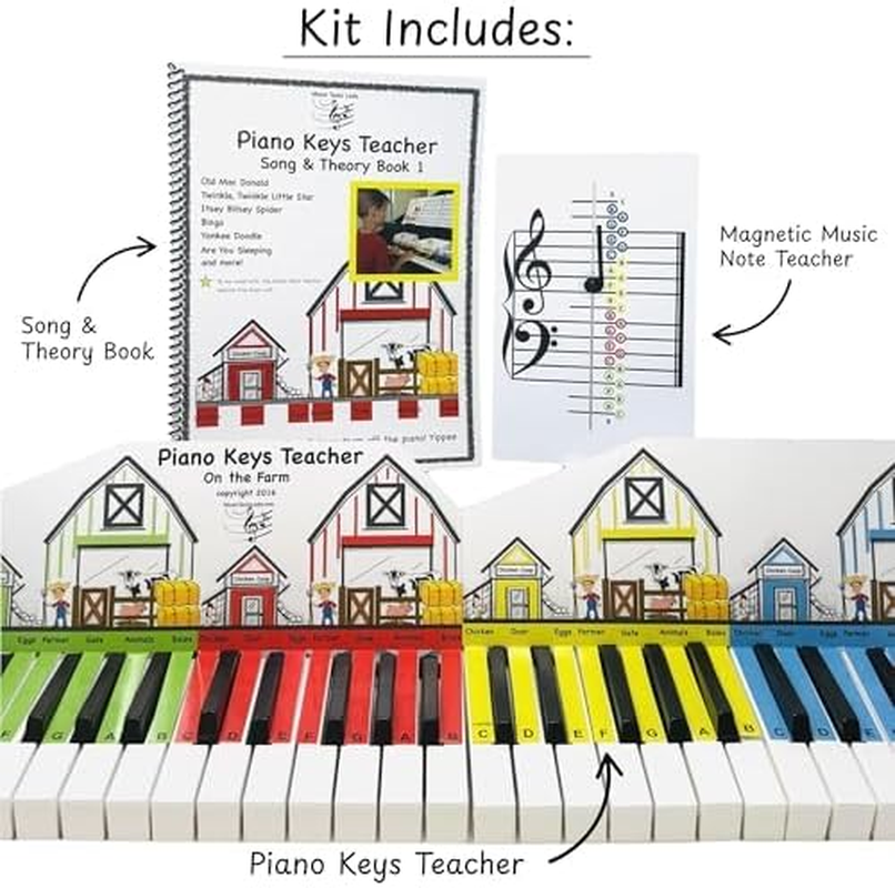 Music Tools Lady - Piano Keys Teacher & Magnetic Practice Board, Piano Teaching Tools, Instruments for Kids, Keyboard, Dry Erase Board, Piano Teaching Aids, Label Stickers, Flashcards image number 3