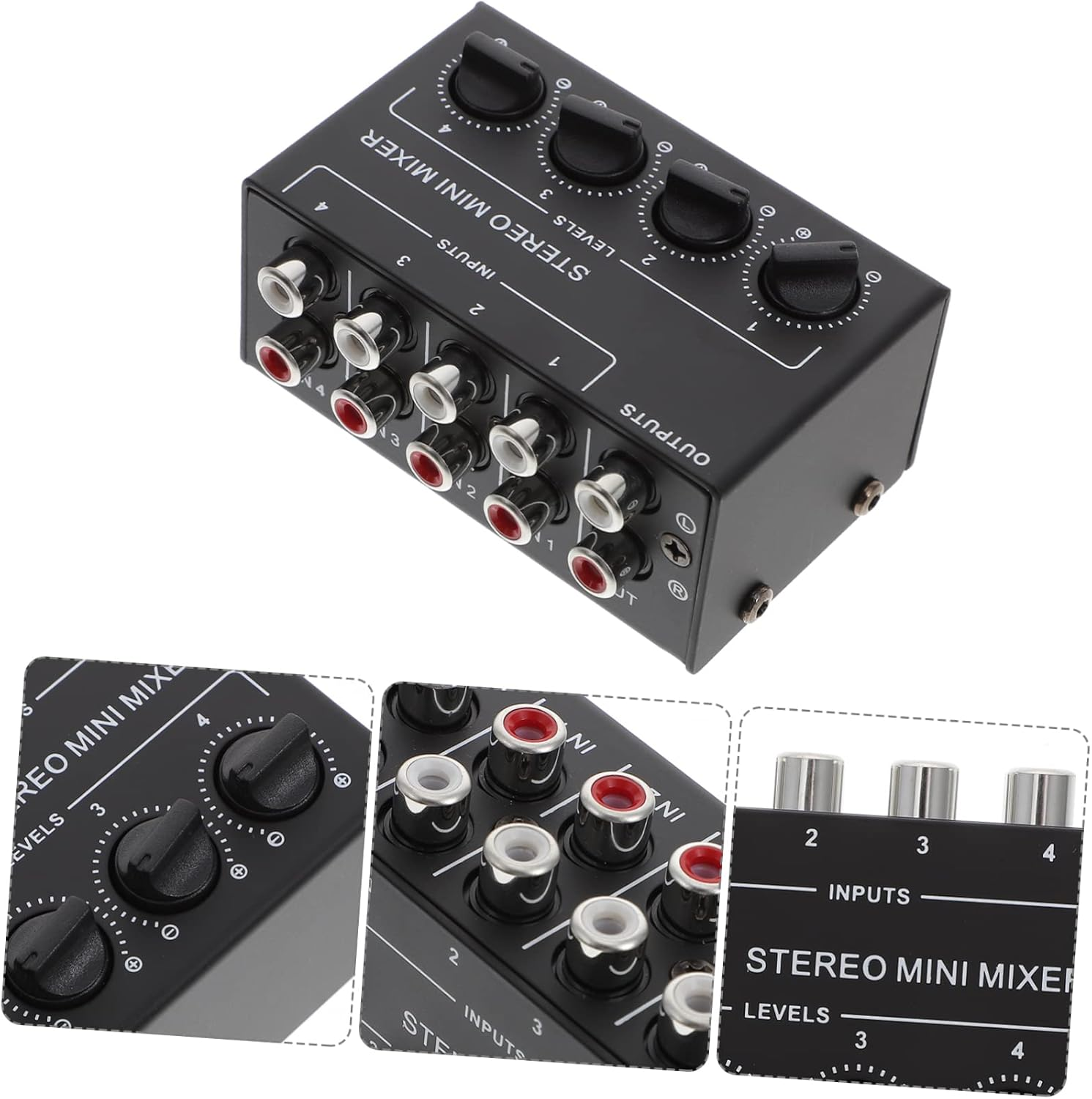 WHAMVOX Portable Audio Mixer Mini Stereo Passive Mixer for Live No Power Supply Needed image number 6