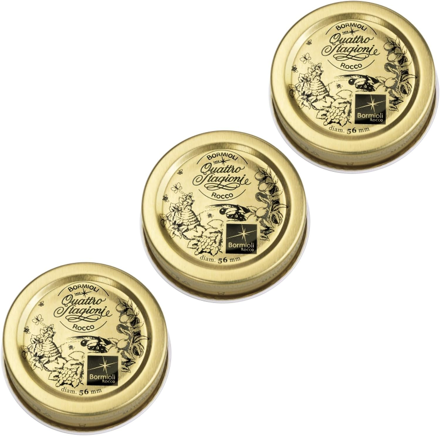 Bormioli Rocco 8.95051 Quattro Stagioni Lid, 56 Mm (Pack of 3)