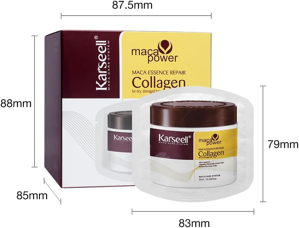 Karseell Collagen Hair Mask Treatment Deep Repair Conditioning with Argan Oil, 10Ml (24 Pack) image number 3