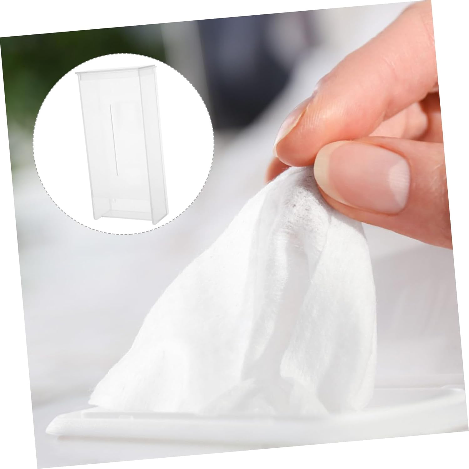 CANIGHT Tissue Storage Box Wall-Mounted Napkin Storage Dry Wipes Dispenser Adhesive Mount Practical image number 2