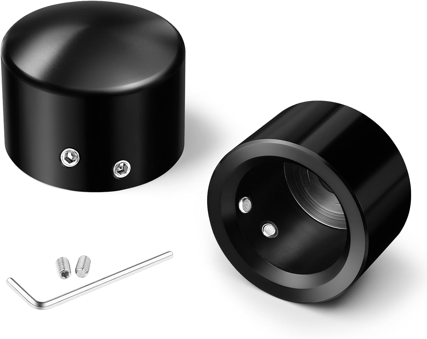 Benlari Black Axle Nut Cover Front Axle Cap Compatible for Harley Davidson Touring Softail Sportster Dyna Trike Electra Street Road Glide Road King Fat Boy 2002-2019