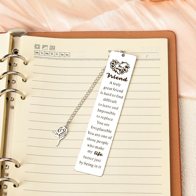 Best Friend Friendship Bookmark Gifts for Women Friends BFF Bestie Gifts for Teen Girls Sentimental Bday Christmas Gifts for Best Friend Book Lovers - a Truly Great Friend Is Hard to Find Bookmarks image number 1