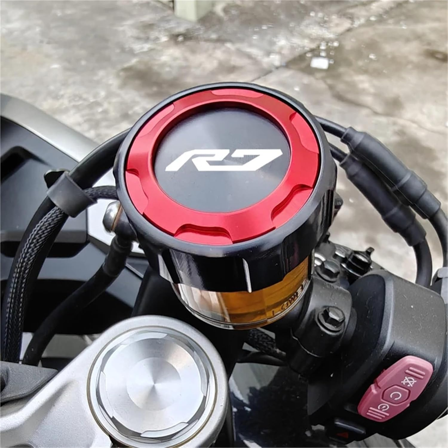 XINMINGYUE Fit for YAMAHA YZF R7 YZFR7 YZF-R7 2021-2024 Accessories Motorcycle Front and Rear Brake Fuel Tank Cap and Filler Cap Protection Accessories(M27 Blue) image number 4