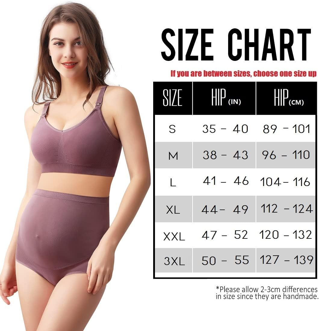 Mama plus Women'S over Bump Maternity Underwear High Waist Seamless Pregnancy Briefs Nylon Panties Multi-Pack image number 6