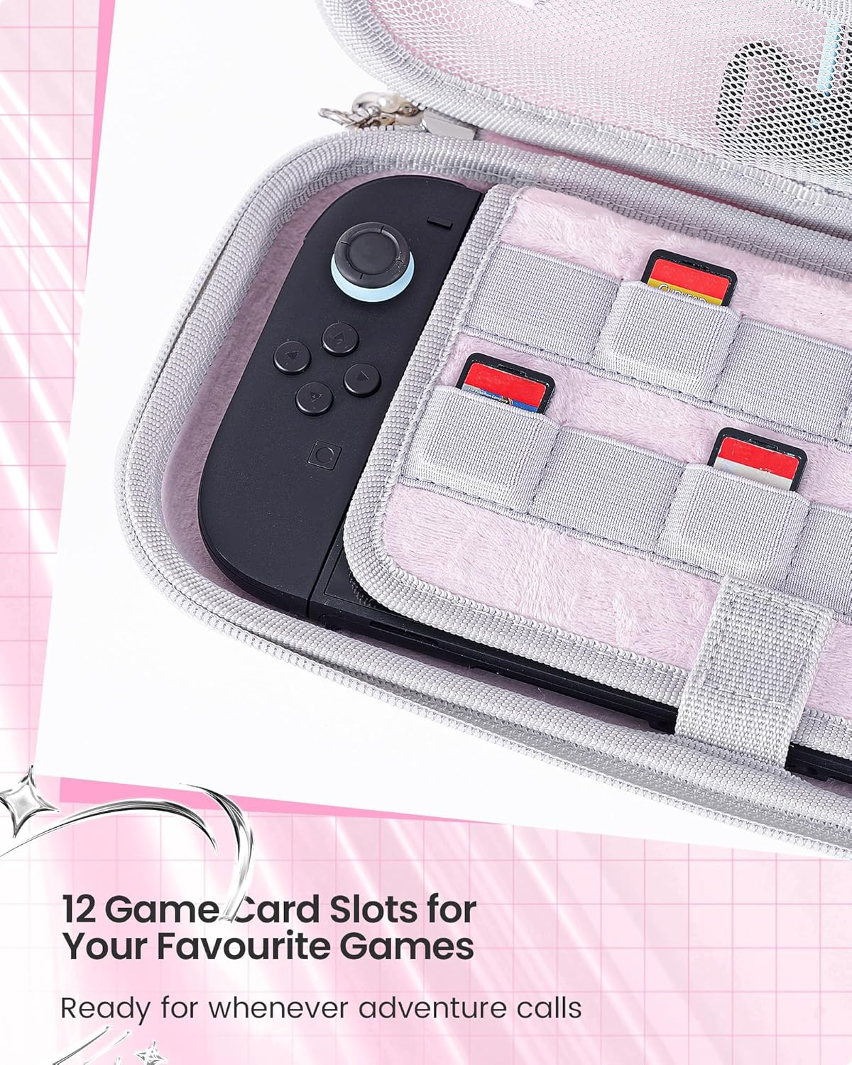 Kuitmor Carrying Case Compatible with Switch 2 (2025), Hardshell Storage Bag with Delicate Hand Chain, Portable Case for Switch 2 Game Console - HLK image number 5