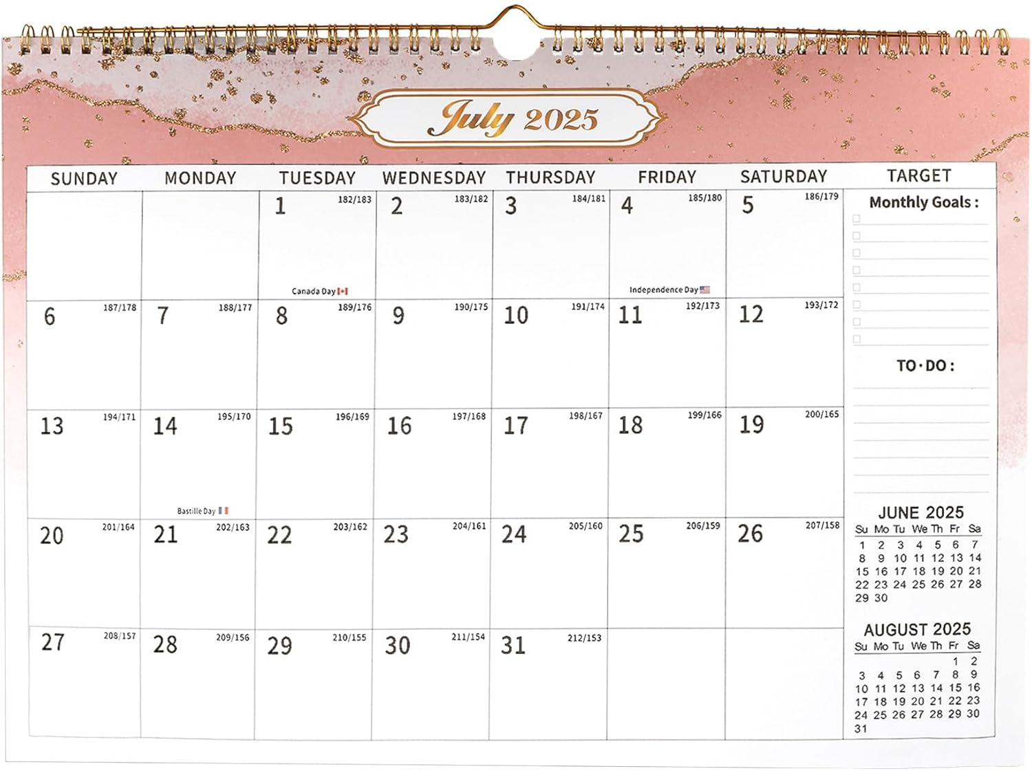 2025 Wall Calendar,January 2025-June 2026,18-Month Calendar 2025-2026 with Blank Blocks for Family Scheduling,Wall Mount,For Organizing at Home,School & Office,Standing Flip Calendar with Thick Paper image number 4