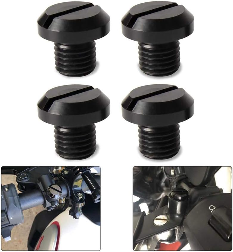 Adaskala 4Pcs Motorcycle Aluminum CNC M10 X 1.25 Mirrors Hole Banking Plugs Screws Replacement for Yamaha FZ-07 MT-07 Suzuki image number 6