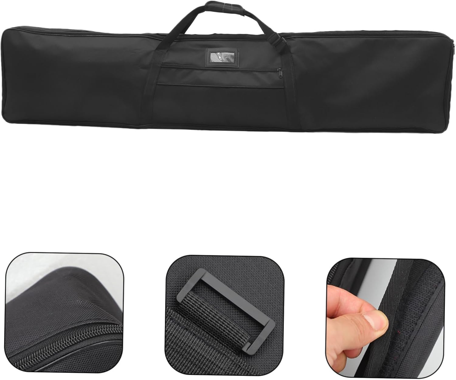 HOUDERCO Tote Bag 150Cm Black Canvas Recurve Longbow Case Portable Hunting Backpack for Outdoor Camping and Storage image number 1