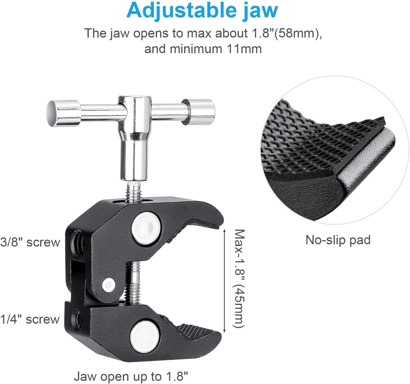 Fomito 28Cm Metal Magic Arm with Super Clamp, 360&deg; Rotation, Multi-Functional Adjustable for Camera, Photography, Video Production, Easy Installation, Portable Design image number 4