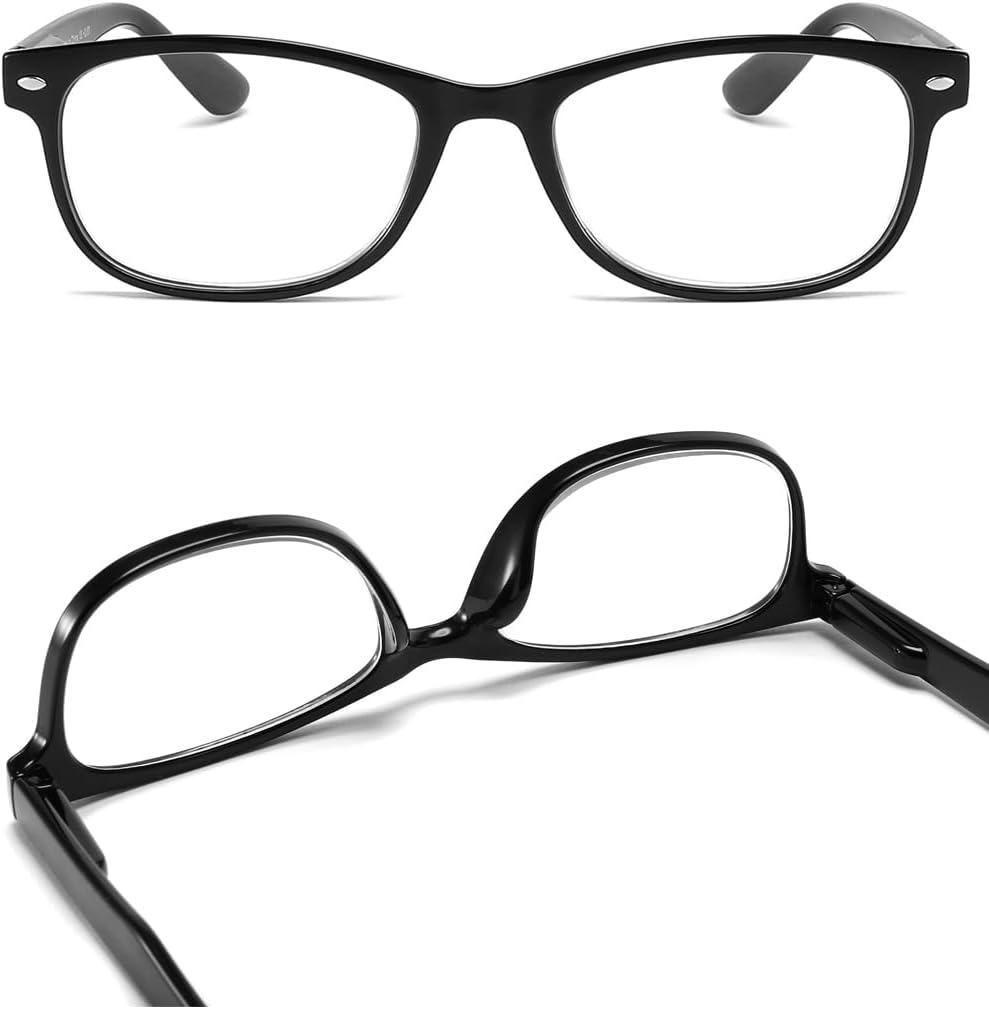 LANLANG Reading Glasses for Women Men, Blue Light Blocking Glasses, Spring Hinge, anti Eyestrain, Black L-L001 image number 5