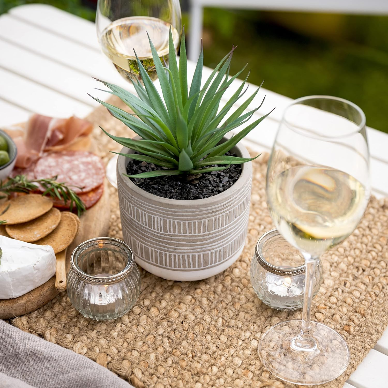 Kurrajong Farmhouse 20Cm High Faux Plant in Pot - Life-Like Artificial Plant - Faux Succulent Potted - Small Artificial Succulent - Fake Plant with Pot image number 5