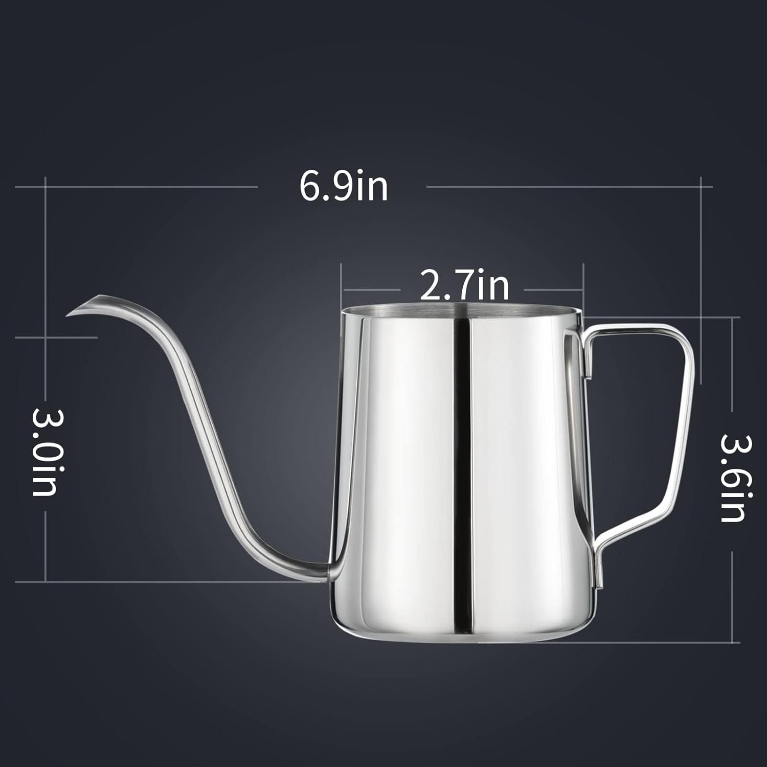 PARACITY 350Ml Gooseneck Coffee Maker Long Narrow Spout Precision Flow Spout for Camping Travel Outdoor Stainless Steel - Made Of Stainless Steel image number 3