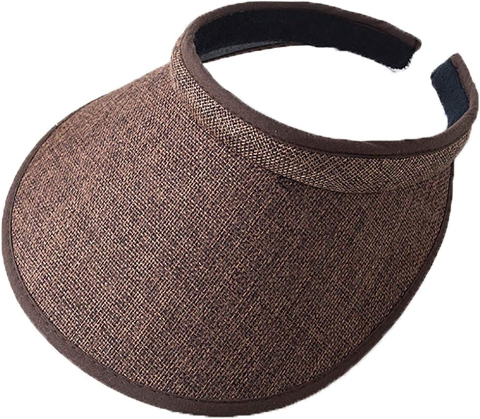 Women'S Clip on Sun Visor Hat Wide Brim Summer Straw Hat Beach Sun Hat Travel