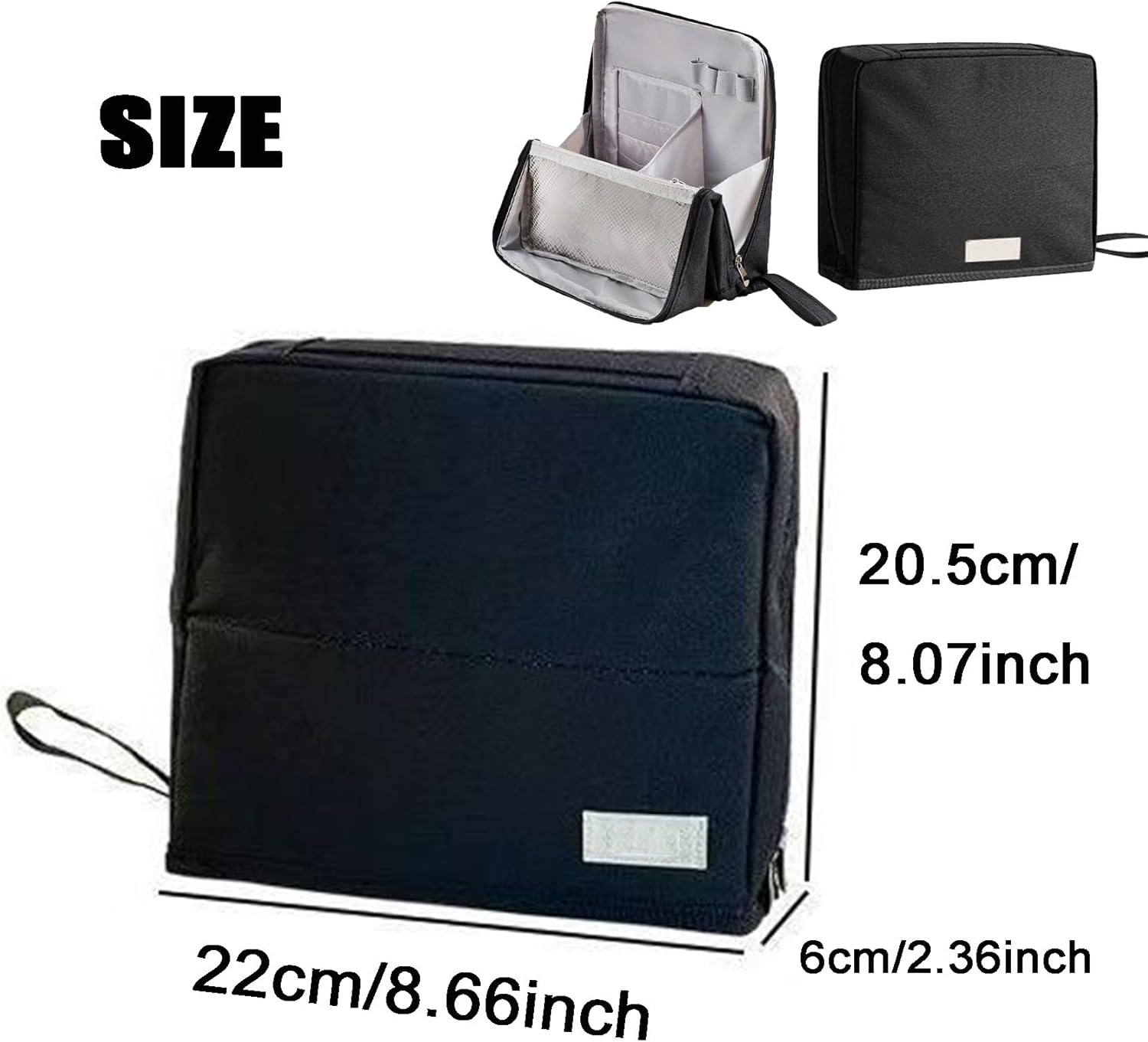 Standing Makeup Bag Portable, Large Capacity, Multi-Purpose Large Capacity Oxford Cloth Stand up Makeup Bag, Doresty Standing Waterproof Toiletry Bag with Compartments (Black) - Blue image number 5