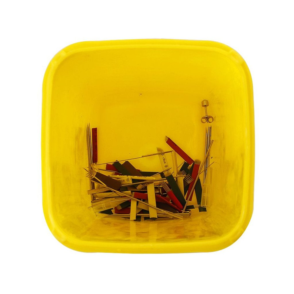 BAOBLADE Yellow Sharps Bin Needle Blade Waste Disposal Container with Locking Lid 1.0L image number 6