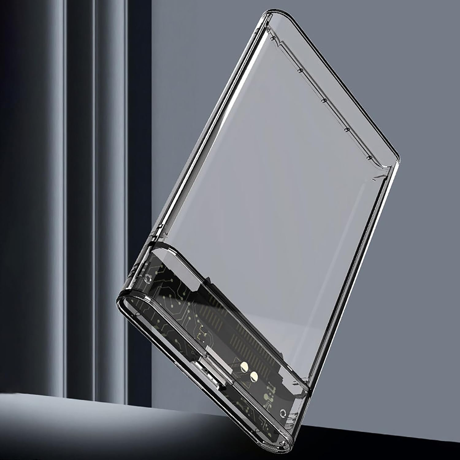 Tunghey 2Pack 2.5'' External Hard Drive Enclosure USB 3.0 to SATA III Tool Free Clear External Hard Drive Case for 7Mm/9.5Mm 2.5 Inch SSD HDD with UA-SP (Black and Gray) image number 3