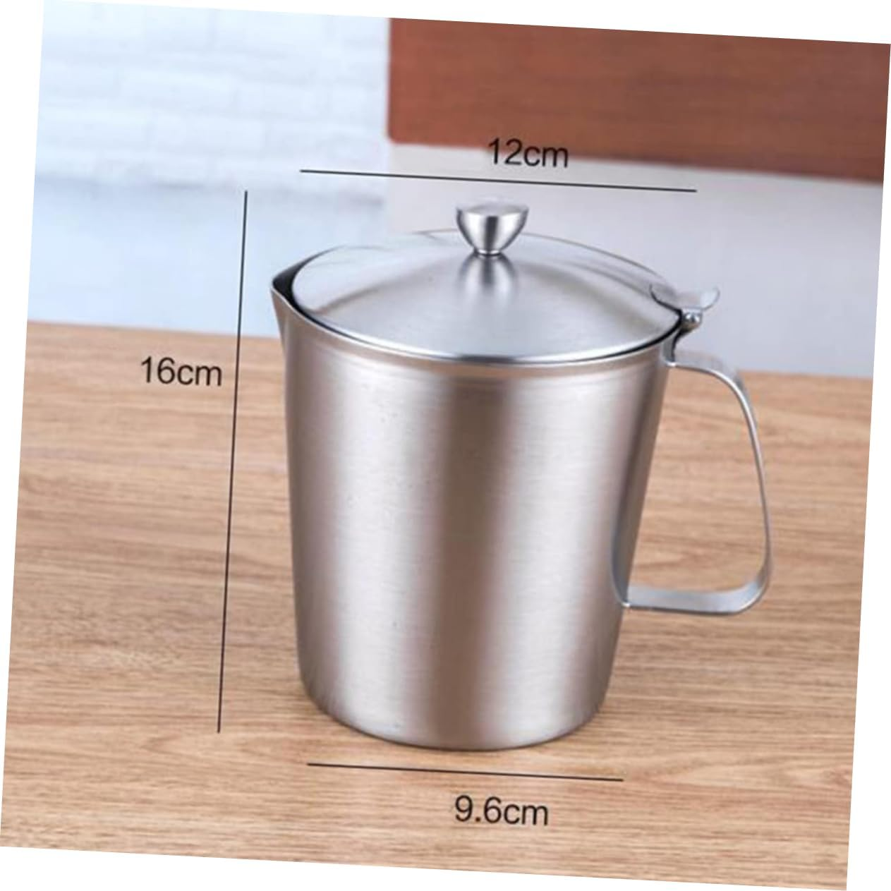 Luxshiny Frothing Pitcher with Scale Milk Cup Frother Jug Cup Glass Pitcher with Lid Milk Frother Cup Milk Frothing Jug Espresso Glass Measuring Cups for Liquids Milk Tea Coffee Pot image number 6