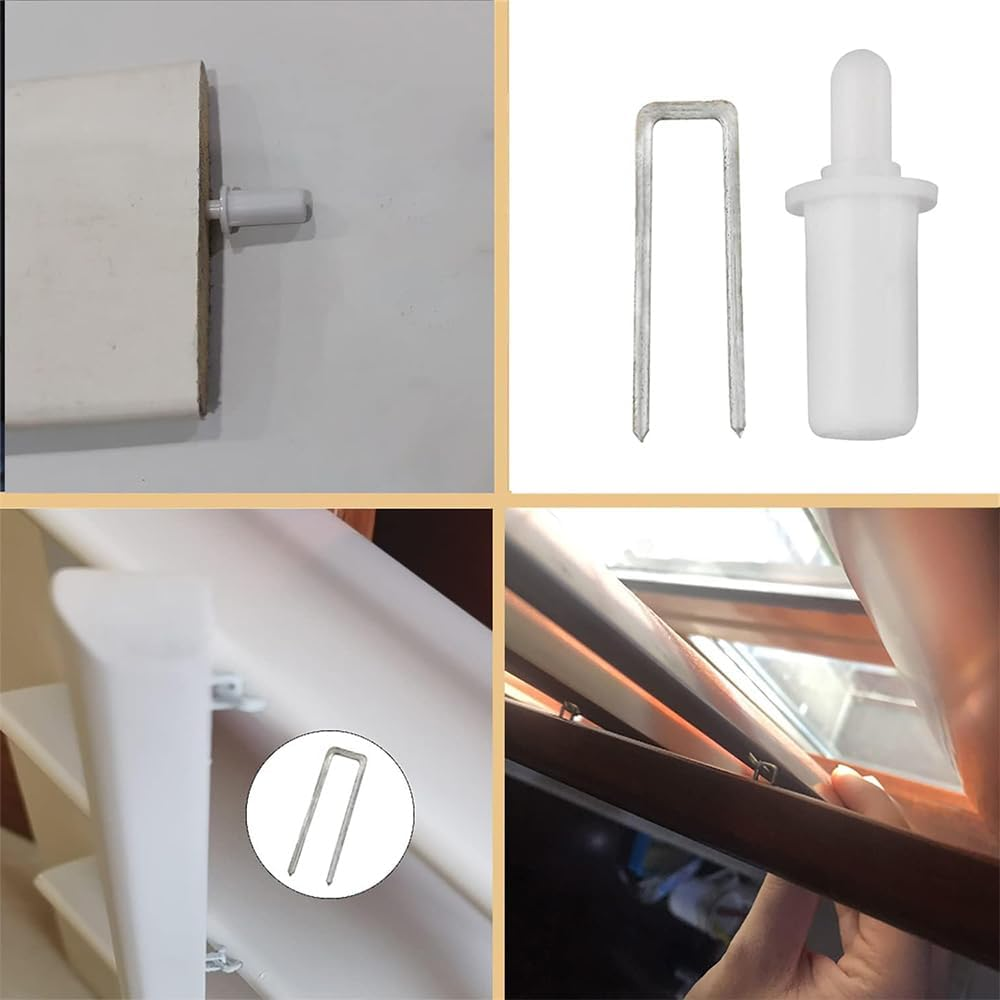 85 Pcs Shutter Repair Kit, Plantation Shutter Repair Tool Set,Shutter Fasteners,Repair Plantation Shutters Tool Kit with Shutter Repair Spring Pins,U-Shape Shutter Louvers Staples image number 2