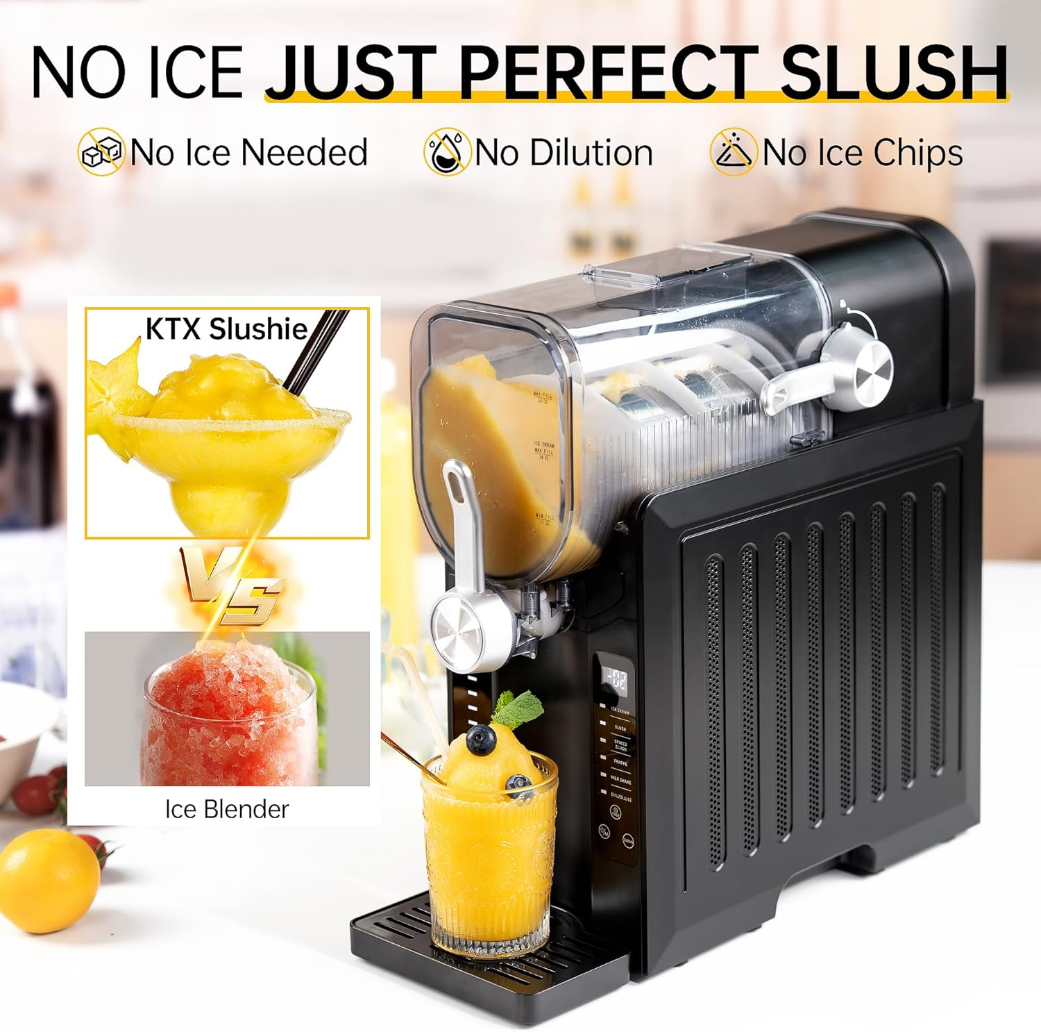 KTX 2.6L Frozen Drink Maker &ndash; 6-In-1 Slushie & Ice Cream Machine with Auto-Clean, Temp Display, No Ice Needed | Smoothies, Milkshakes, Frapp&eacute;s, Cocktails, Slushies, Ice Cream image number 2