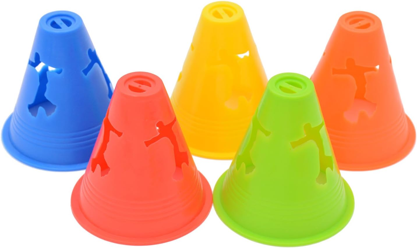 3 Inch Plastic Windproof Slalom Cones Inline Roller Skating Cones Pile Cup Roadblocks Traffic Road Cones Set with Holes for Skate Practice Sport Training