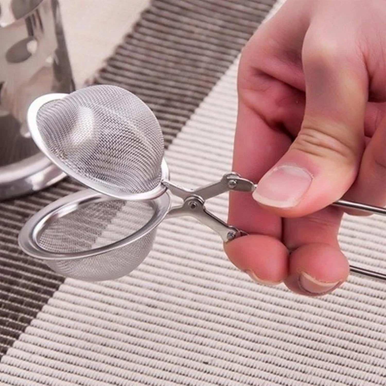 4PCS Snap Ball Tea Strainer,Stainless Steel Spoon Tea Ball Infuser Filter image number 2