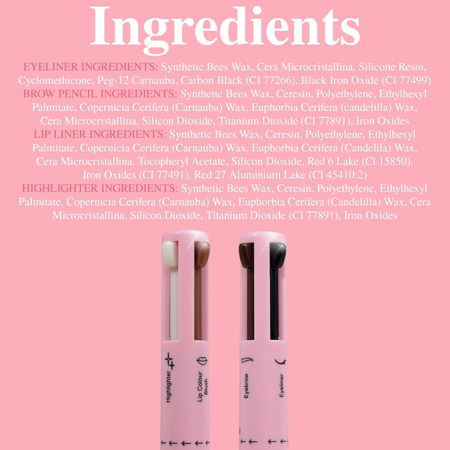 Lash Therapy Australia 4-In-1 | Makeup Pen, Lip Liner, Eyeliner, Brow Pencil & Highlighter | Compact, Travel Friendly Makeup Pen for Lips, Eyes, Brows & Face image number 2