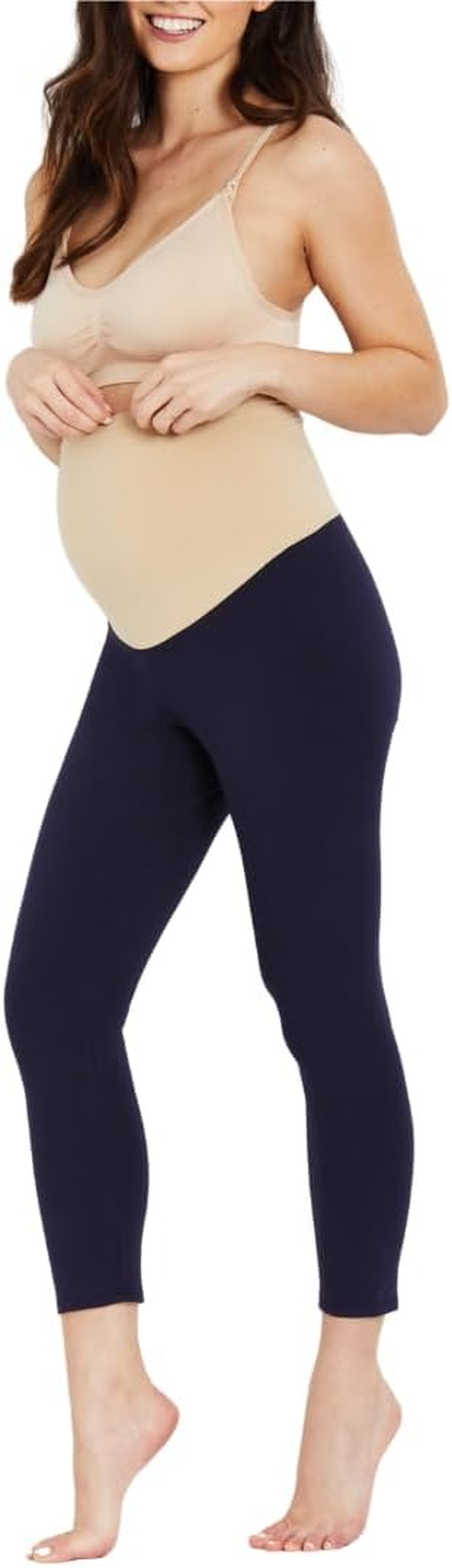 Motherhood Maternity Women'S Maternity Essential Stretch Crop Length Secret Fit Belly Leggings