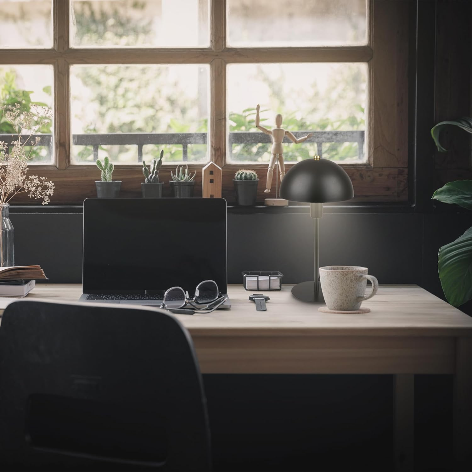 BRILONER - Bedside Lamp with Cable Switch, E14 Socket, Table Lamp, Desk Lamp, Reading for Bed, 18 X 35 Cm, Black image number 1