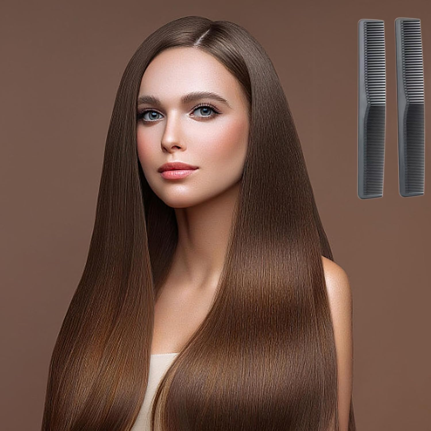 LIANRISES 2Pcs Cutting Comb, Hair Comb Fine Tooth, Barber Comb for Women and Mens Hairdressing Comb, Heat Resistant anti Static, Coarse Fine 2 Teeth image number 1