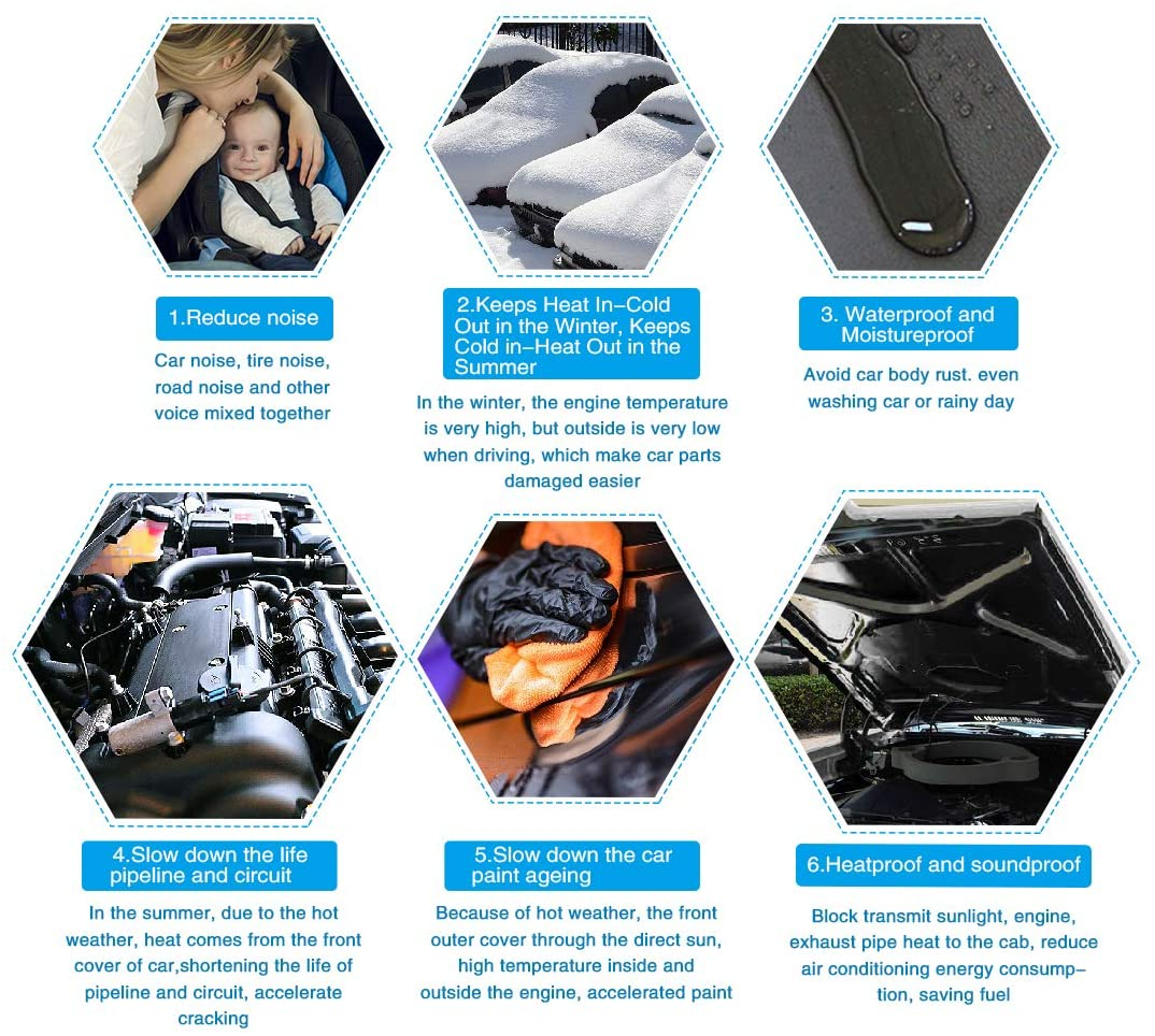 Uxcell 315Mil 6.46Sqft Car Cell Foam 8Mm Sound Proofing Insulation Deadener Mat 40"X24" image number 4