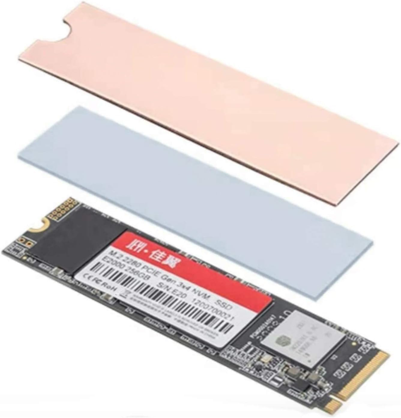 Easycargo Laptop M.2 Heatsink Kit, Copper M.2 Heat Sink + Thermal Pad 1Mm 0.5Mm for Cooling Laptop M.2 2280 SSD (4-Pack) - 2-Pack image number 2