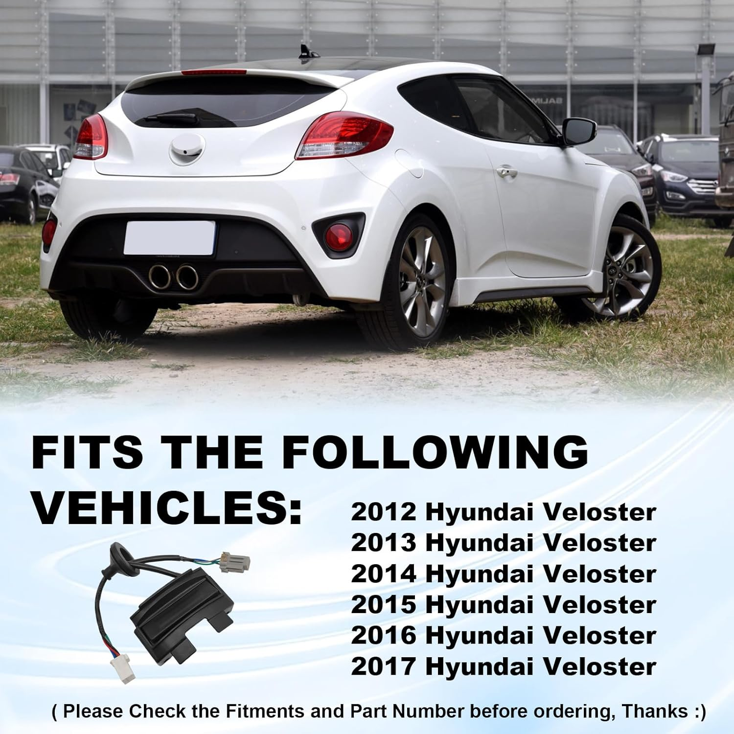 Hatch Button Trunk Latch 81260-2V010, Rear Trunk Hatch Release Switch Buttons outside HDL Lock Assembly Compatible with Hyundai Veloster 1.6L 2012 2013 2014 2015 2016 2017-T Lid with Camera