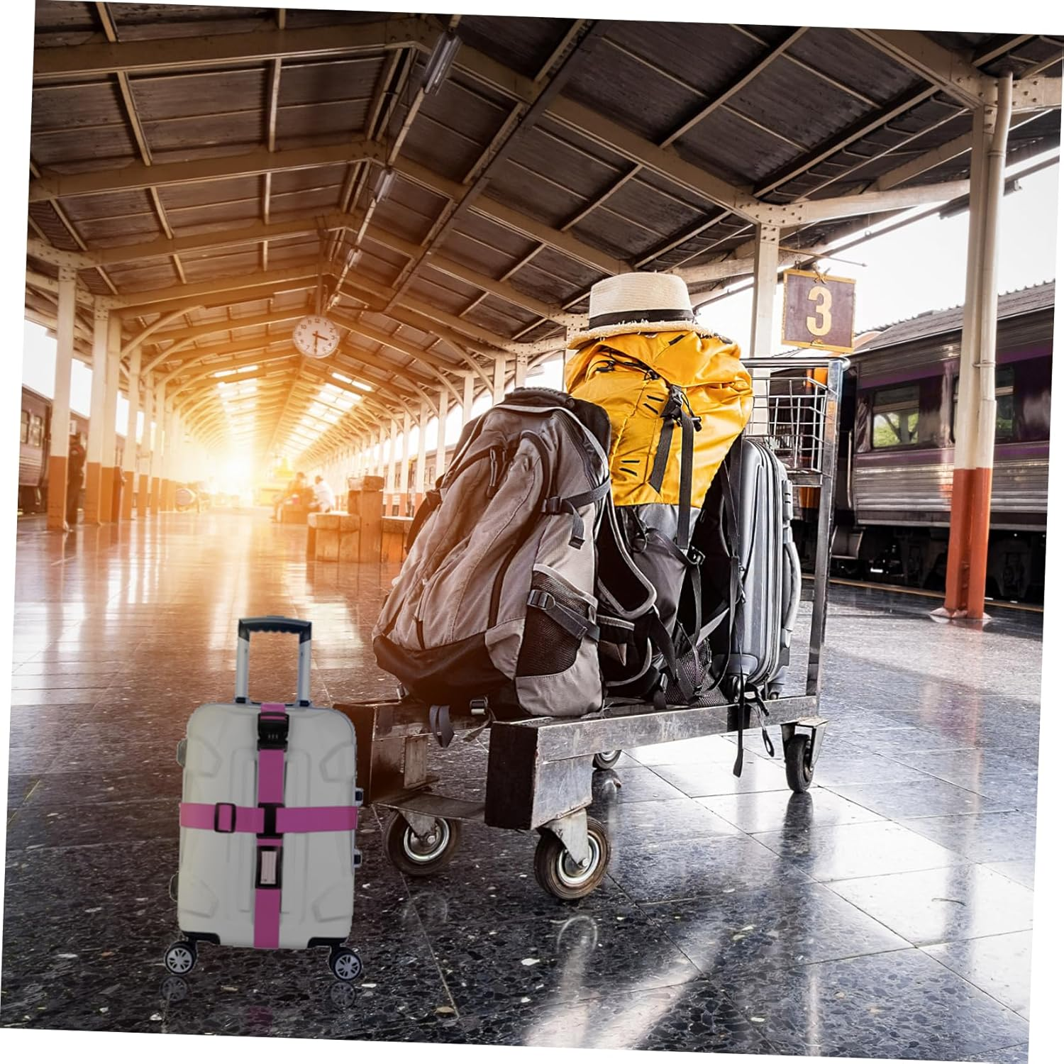 DOITOOL 5Pcs Luggage Straps Belts Suitcase Tie down Straps Buckle Strong Lash for Carry Luggage image number 2