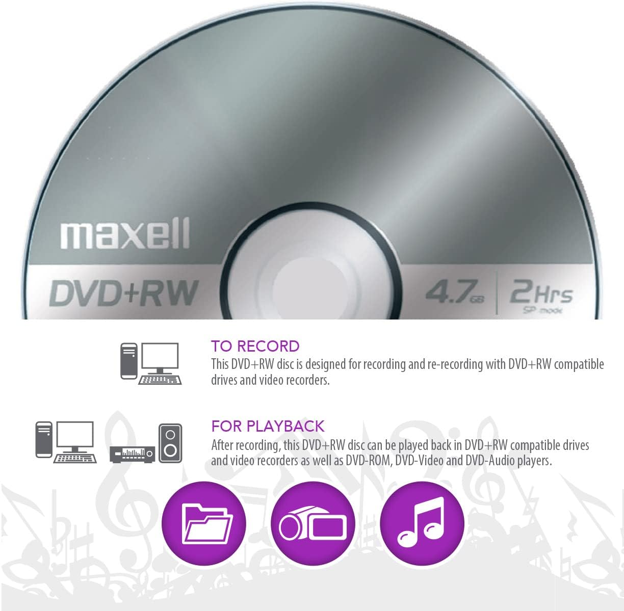 Maxell 634045 4.7Gb Dvd+Rw Disc Slim Jewel image number 3