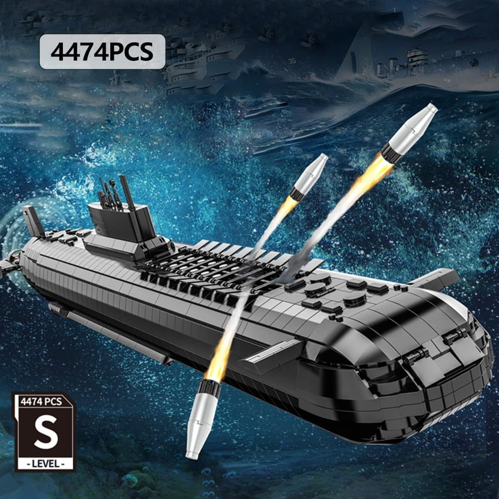DUANT 628020 Typhoon Class 941 Nuclear Submarine Building Block Set, 4474 Pieces Military Warship Nuclear Submarine Construction Kit, Collectable Submarine Model Toys and Gifts image number 1