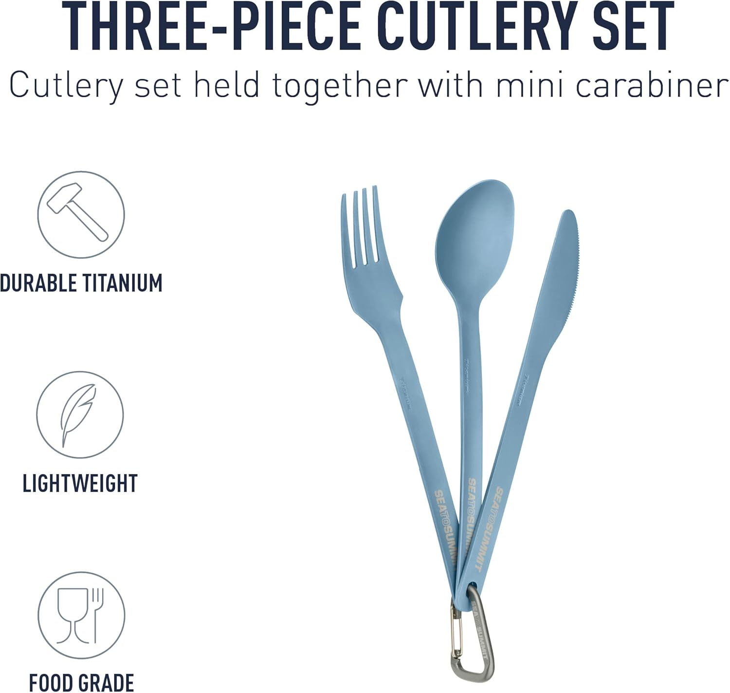 Sea to Summit Titanium Cutlery 3-Piece Set, Silver image number 3