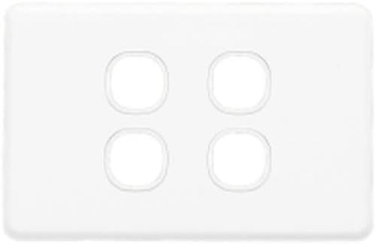 Clipsal C2000 Series 4 Gang Switch Grid Plate & Cover, White Electric image number 1