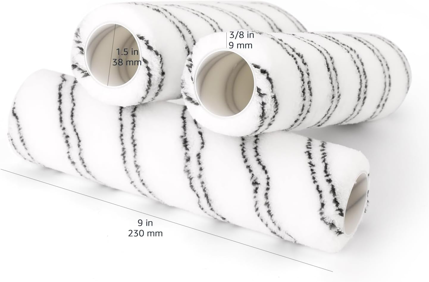 Amazon Basics Microfiber Paint Roller Covers - 22.9 Cm, 6-Pack image number 3