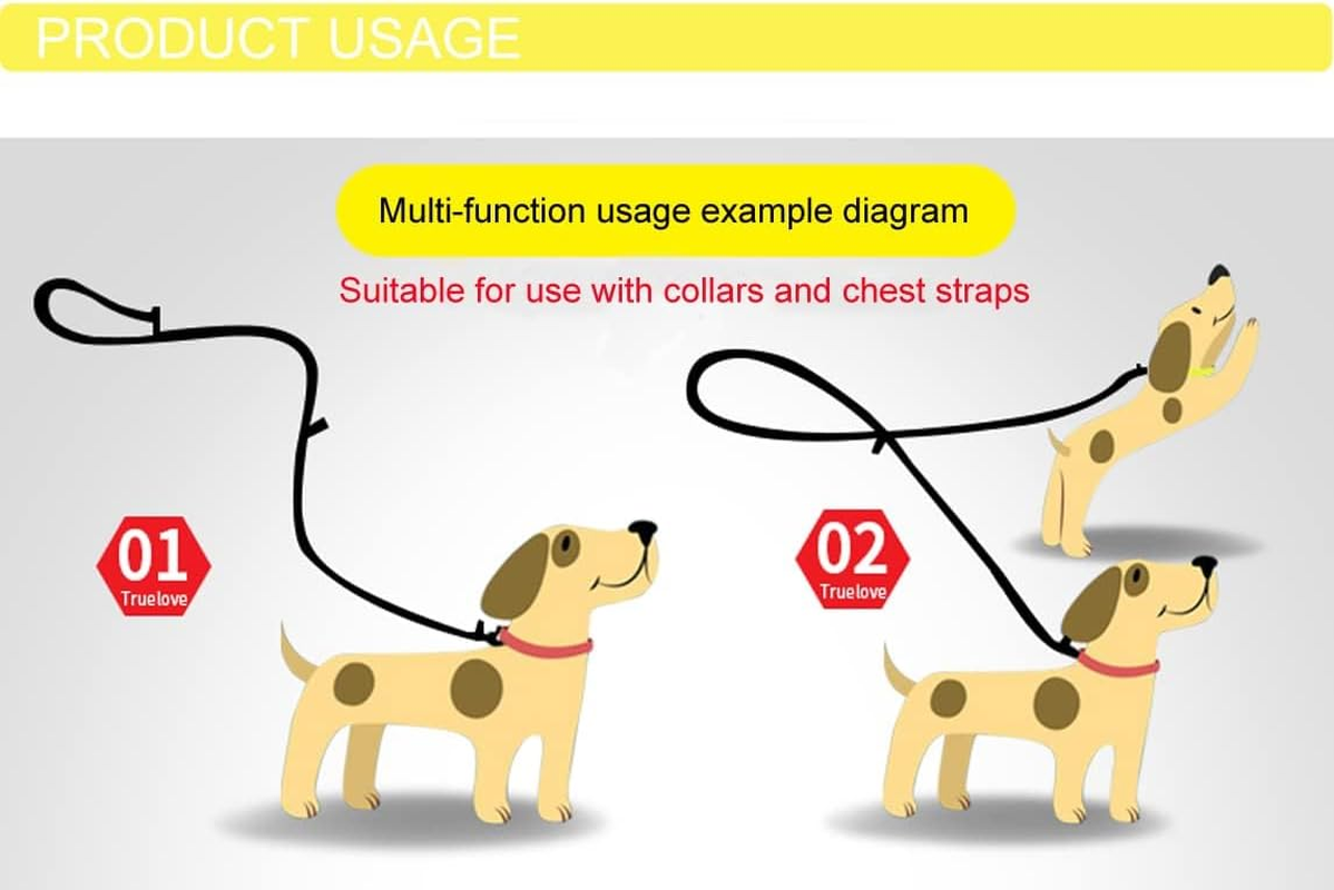 WINHYEPET True Love 7 in 1 Multi-Function Adjustable Dog Lead Hand Free Pet Training Leash Nylon Reflective Comfortable Multi-Purpose Dog Leash Tll2411(Orange,L) image number 2