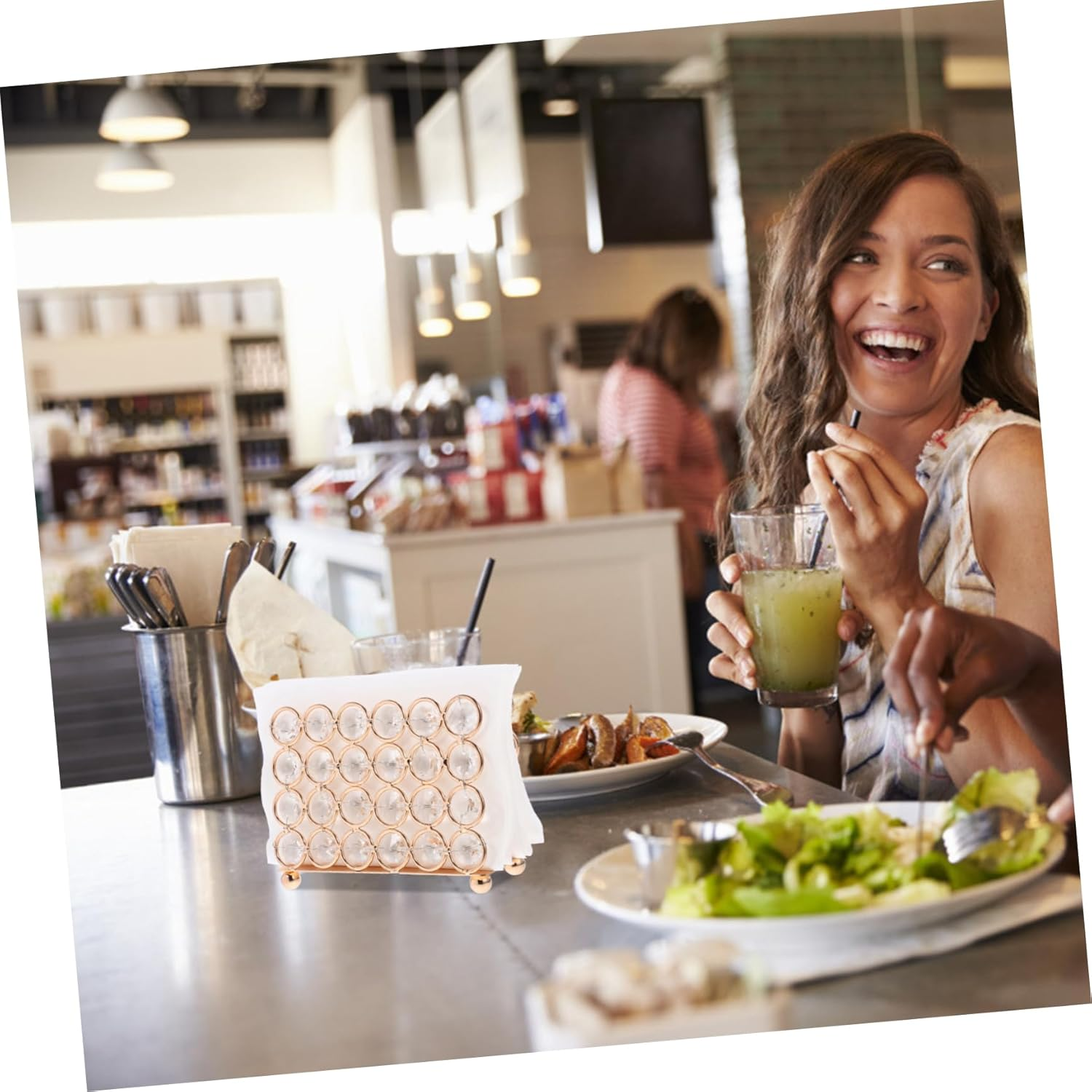 Space-Saving Napkin Dispenser Stylish Paper Holder Modern Napkin Storage Tabletop Tissue Holder